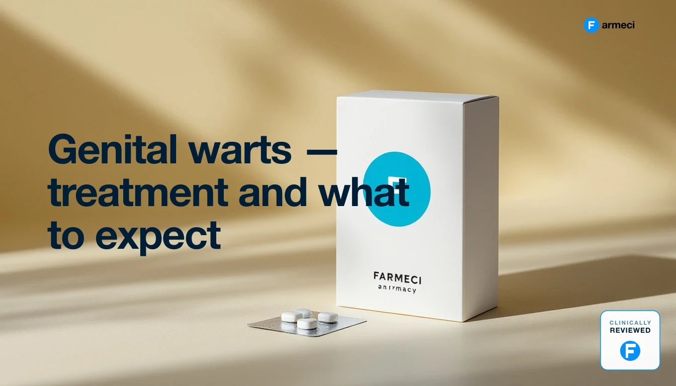 Editorial still life of genital warts topical treatment, Farmeci branding