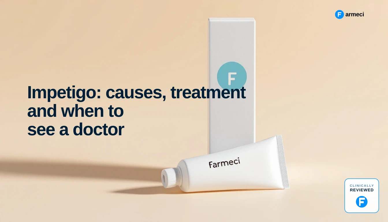 Editorial cover for Farmeci's guide to impetigo: causes, treatment and when to see a doctor.