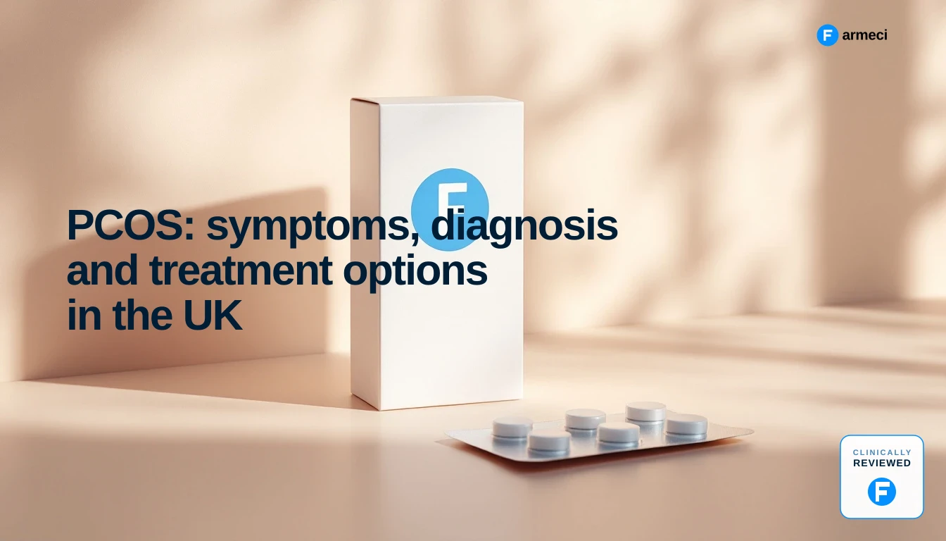 Editorial cover for Farmeci's guide to PCOS symptoms, diagnosis and treatment